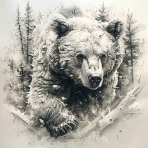 bears tattoo design ideas Realism full detail in shadow for thigh