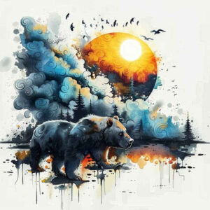 bears tattoo design ideas sharp-focus in shadow for upper arm