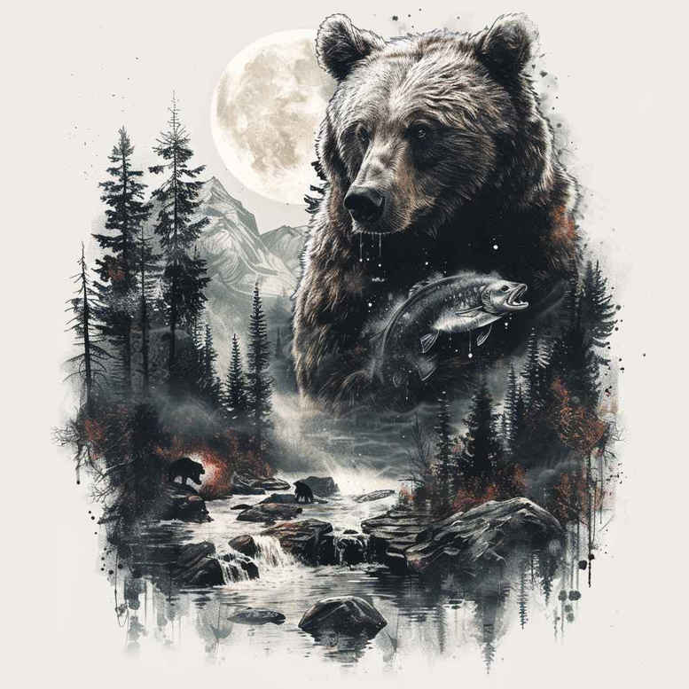 bears tattoo design ideas precise lines natural power embodying strength