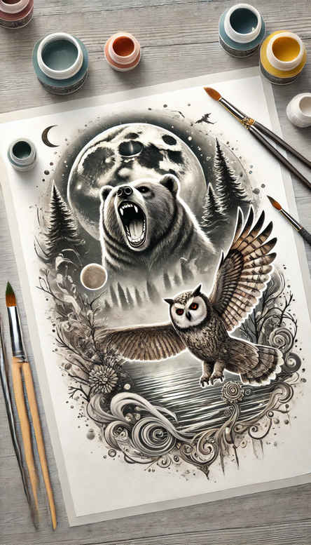 bears tattoo design ideas Realism natural contours nature stands for perseverance