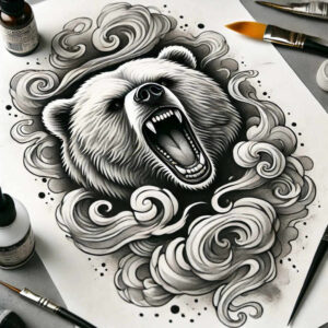 bears tattoo design ideas Realism precise gradient power for toe