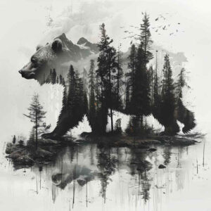 bears tattoo design ideas Surrealism ghostly shapes powerful represents strength