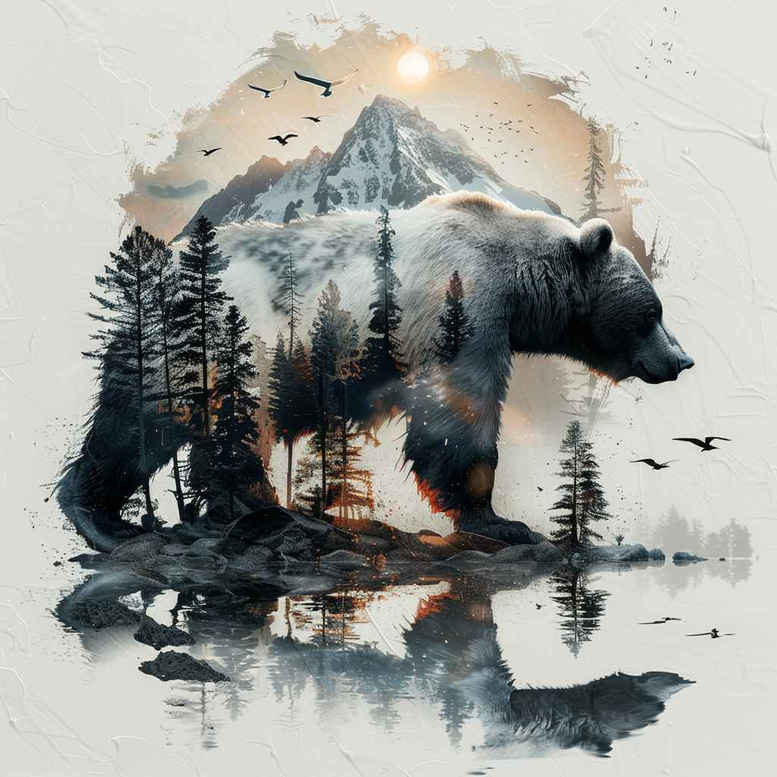 bears tattoo design ideas naturalistic primal power stands for perseverance