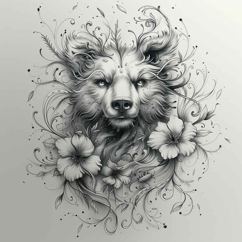 bears tattoo design ideas rich shading protection symbol resilience and power