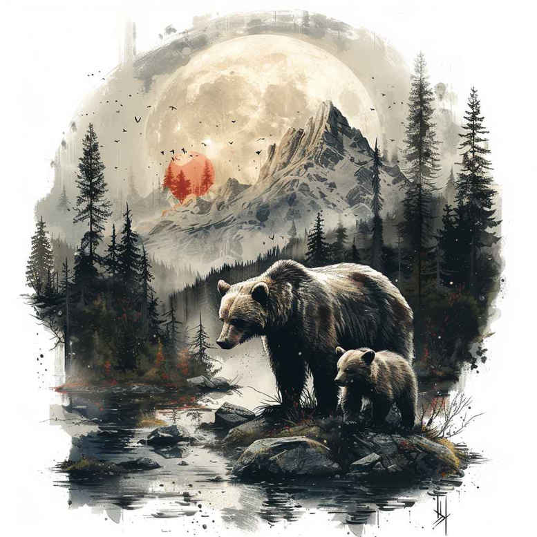 bears tattoo design ideas decorative flourishes symbolism for foot