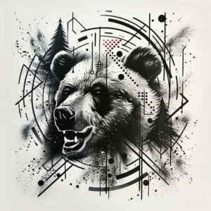bears tattoo design ideas Surrealism melted shapes wild for nape