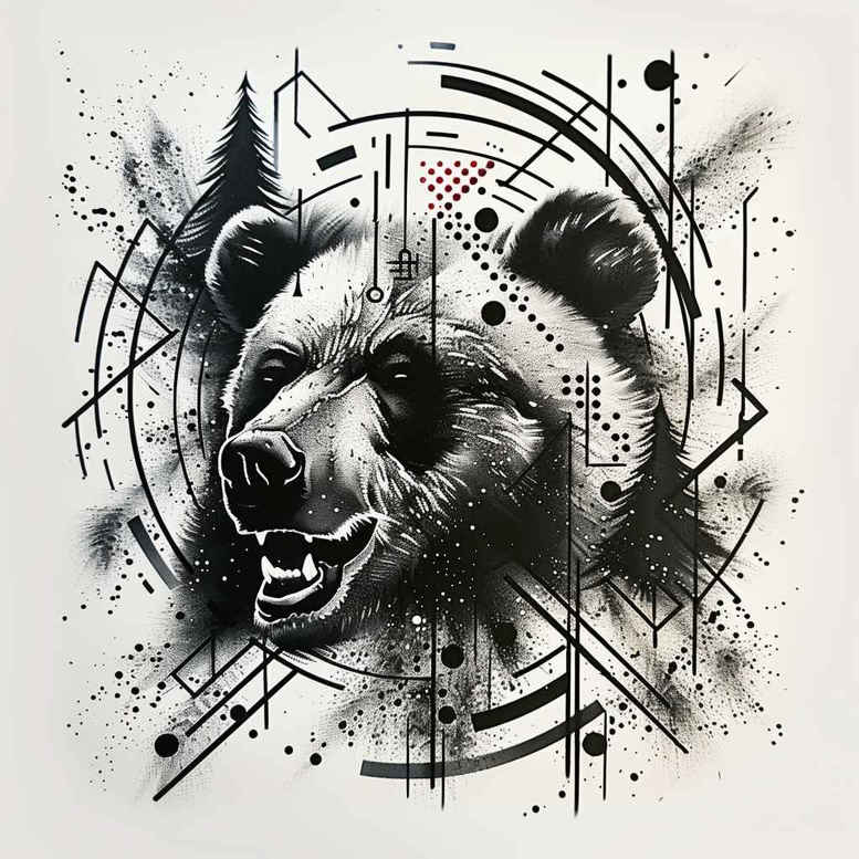 bears tattoo design ideas Surrealism melted shapes wild for nape