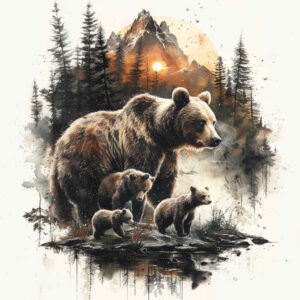 bears tattoo design ideas high-key wilderness for nape
