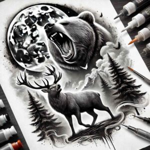 bears-tattoo-designs-ideas-ai-generated--surrealism-blurred-boundaries-undefined-for-biceps
