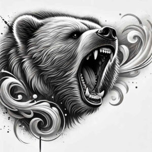 tribal-bear – tattoo design ideas free ai generated – realism-organic-structure – for-lower-back – Gallery: bears-inkby-ai