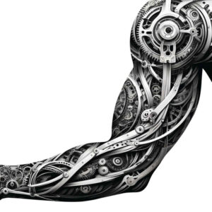 artificial-muscle-tattoo – tattoo design ideas free ai generated – realism-micro-detail – for-back – Gallery: biomechanics-inkby-ai