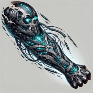 artificial-muscle-tattoo – tattoo design ideas free ai generated – surrealism-ambiguous-space – for-back – Gallery: biomechanics-inkby-ai