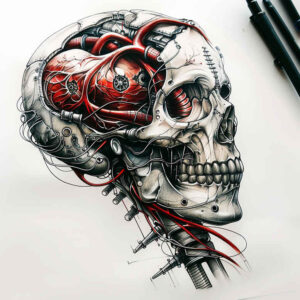 artistic-biomechanical-tattoo – tattoo design ideas free ai generated – neotraditional-classic-motifs – for-toe – Gallery: biomechanics-inkby-ai