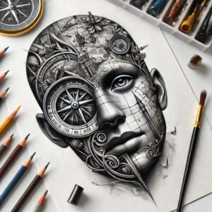 artistic-biomechanical-tattoo – tattoo design ideas free ai generated – neotraditional-dynamic-color – for-hip – Gallery: biomechanics-inkby-ai