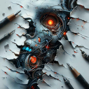 artistic-biomechanical-tattoo – tattoo design ideas free ai generated – neotraditional-layered-fill – for-neck – Gallery: biomechanics-inkby-ai