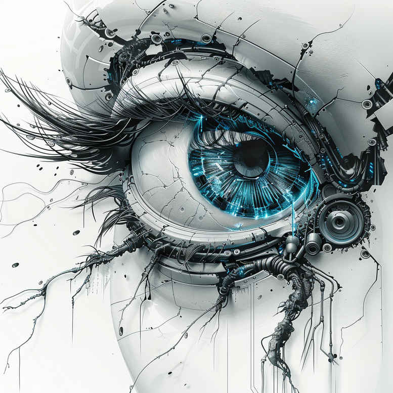artistic-biomechanical-tattoo – tattoo design ideas free ai generated – realism-fine-lines – for-calf – Gallery: biomechanics-inkby-ai