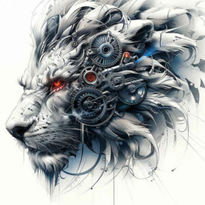 bio-mechanical-pattern – tattoo design ideas free ai generated – neotraditional-subtle-tone – for-outer-arm – Gallery: biomechanics-inkby-ai