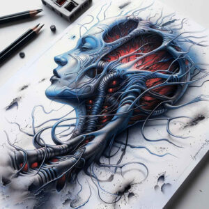 bio-mechanical-pattern – tattoo design ideas free ai generated – realism-lifelike – for-ankle – Gallery: biomechanics-inkby-ai