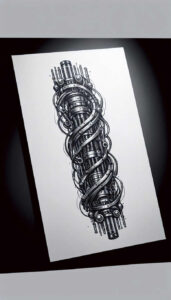 bio-mechanical-pattern – tattoo design ideas free ai generated – realism-mirrored-effect – for-hip – Gallery: biomechanics-inkby-ai