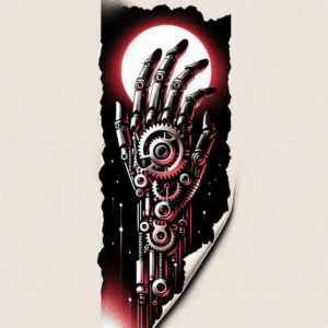 bio-mechanical-pattern – tattoo design ideas free ai generated – realism-photo-realistic – for-palm – Gallery: biomechanics-inkby-ai
