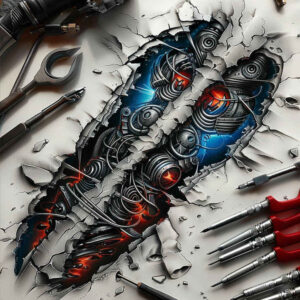bio-mechanical-pattern – tattoo design ideas free ai generated – surrealism-fluid-motion – for-toe – Gallery: biomechanics-inkby-ai