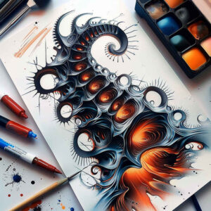 bio-mechanical-pattern – tattoo design ideas free ai generated – surrealism-unreal – for-lower-arm – Gallery: biomechanics-inkby-ai