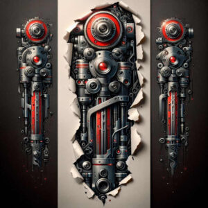 bio-mechanical-pattern – tattoo design ideas free ai generated – surrealism-unreal-light – for-triceps – Gallery: biomechanics-inkby-ai