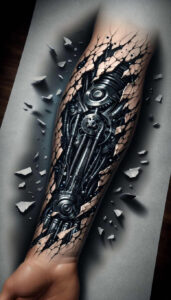 bio-robotic-tattoo – tattoo design ideas free ai generated – neotraditional-dynamic-color – for-shoulder-blade – Gallery: biomechanics-inkby-ai