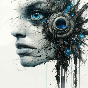 bio-robotic-tattoo – tattoo design ideas free ai generated – surrealism-enigmatic-light – for-lower-chest – Gallery: biomechanics-inkby-ai