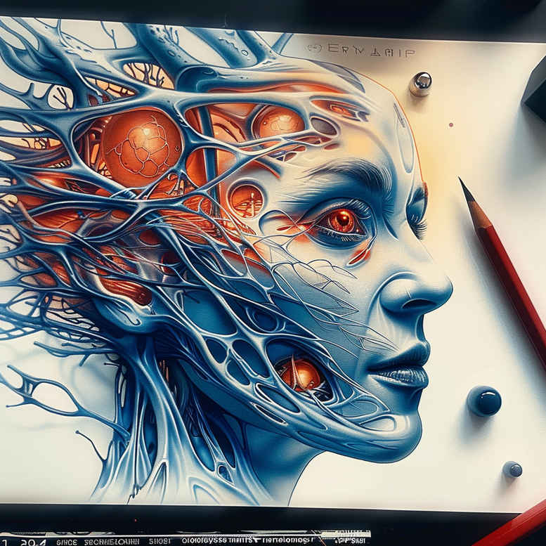 biomech-design – tattoo design ideas free ai generated – neotraditional-rich-blacks – for-shin – Gallery: biomechanics-inkby-ai