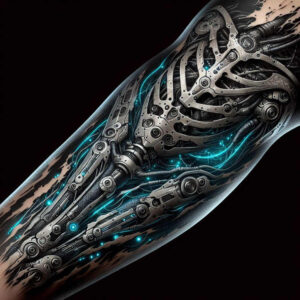 biomech-design – tattoo design ideas free ai generated – surrealism-phantasmagoric – for-chest – Gallery: biomechanics-inkby-ai