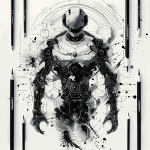 biomechanical-art – tattoo design ideas free ai generated – neotraditional-classic-shading – for-ankle – Gallery: biomechanics-inkby-ai