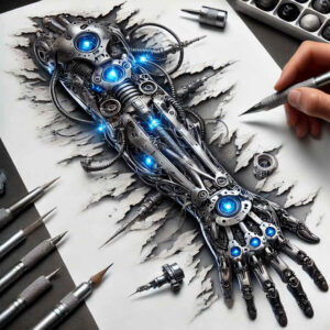 biomechanical-art – tattoo design ideas free ai generated – realism-anatomical-accuracy – for-fingers – Gallery: biomechanics-inkby-ai