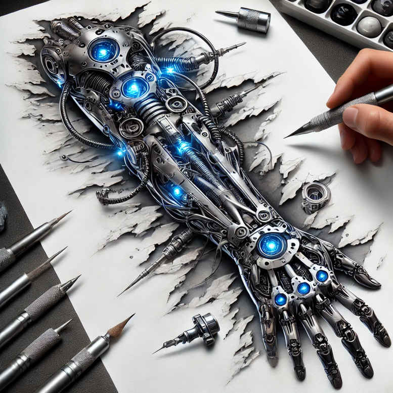 biomechanical-art – tattoo design ideas free ai generated – realism-anatomical-accuracy – for-fingers – Gallery: biomechanics-inkby-ai