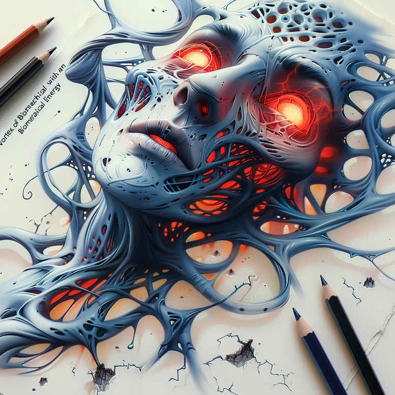 biomechanical-art – tattoo design ideas free ai generated – realism-glowing-edges – for-upper-thigh – Gallery: biomechanics-inkby-ai