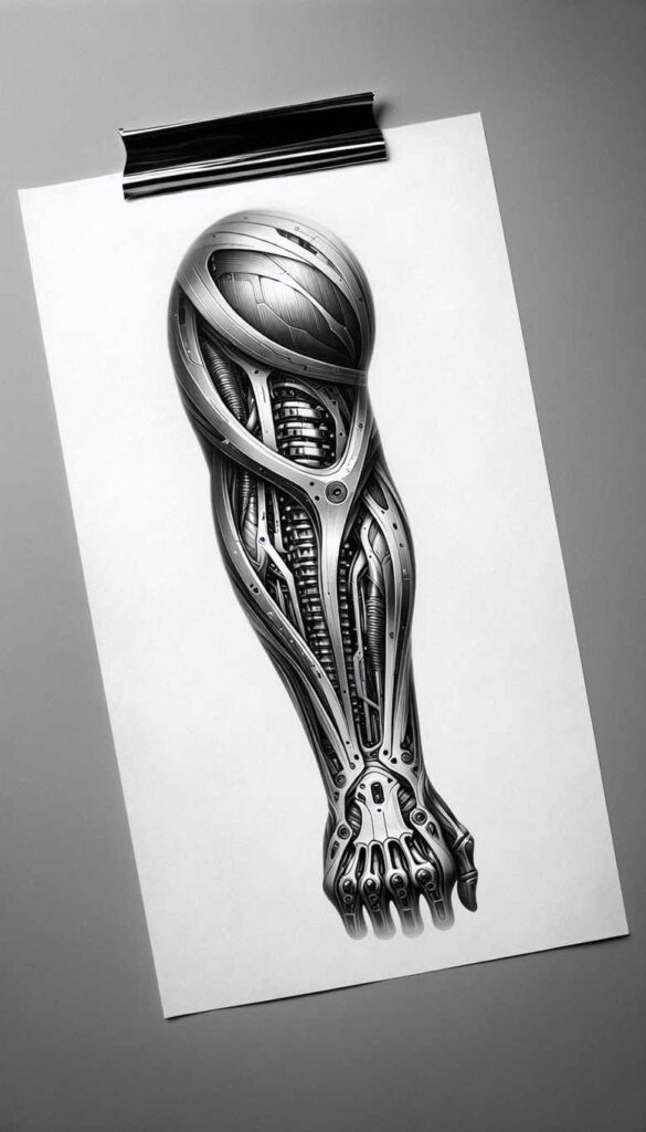 biomechanical-art – tattoo design ideas free ai generated – surrealism-ethereal – for-back-shoulder – Gallery: biomechanics-inkby-ai
