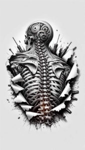 biomechanical-composition-tattoo – tattoo design ideas free ai generated – realism-subtle-gradients – for-inner-arm – Gallery: biomechanics-inkby-ai