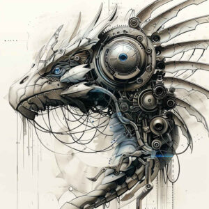 biomechanical-detail-tattoo – tattoo design ideas free ai generated – neotraditional-dynamic-composition – for-toe – Gallery: biomechanics-inkby-ai