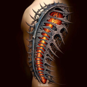 biomechanical-detail-tattoo – tattoo design ideas free ai generated – realism-cgi-realism – for-shoulder – Gallery: biomechanics-inkby-ai
