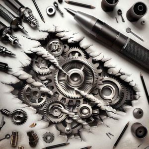 biomechanical-detail-tattoo – tattoo design ideas free ai generated – realism-skin-realism – for-ankle – Gallery: biomechanics-inkby-ai