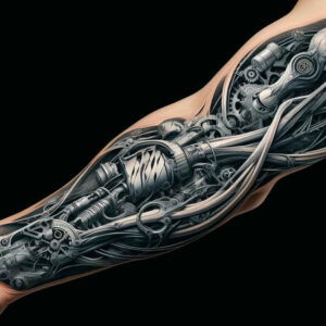 biomechanical-detail-tattoo – tattoo design ideas free ai generated – surrealism-ethereal – for-spine – Gallery: biomechanics-inkby-ai