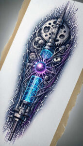 biomechanical-effect-tattoo – tattoo design ideas free ai generated – neotraditional-layered-fill – for-chest – Gallery: biomechanics-inkby-ai
