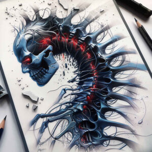 biomechanical-engineering-tattoo – tattoo design ideas free ai generated – neotraditional-clean-fill – for-hand – Gallery: biomechanics-inkby-ai