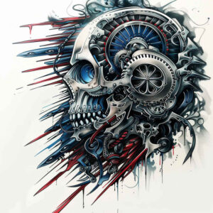 biomechanical-engineering-tattoo – tattoo design ideas free ai generated – realism-color-precision – for-palm – Gallery: biomechanics-inkby-ai