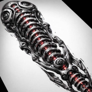 biomechanical-engineering-tattoo – tattoo design ideas free ai generated – surrealism-transcendent – for-ribs – Gallery: biomechanics-inkby-ai