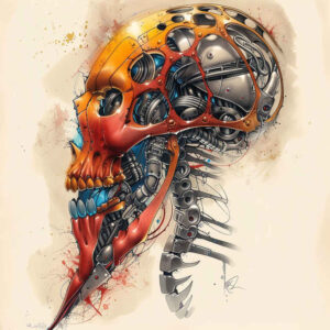 biomechanical-lifestyle-tattoo – tattoo design ideas free ai generated – neotraditional-bright-color – for-palm – Gallery: biomechanics-inkby-ai