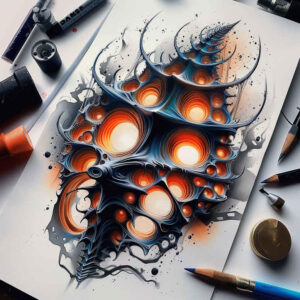 biomechanical-lifestyle-tattoo – tattoo design ideas free ai generated – neotraditional-subtle-tone – for-neck – Gallery: biomechanics-inkby-ai