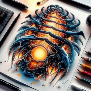 biomechanical-lifestyle-tattoo – tattoo design ideas free ai generated – realism-life-like – for-wrist-side – Gallery: biomechanics-inkby-ai