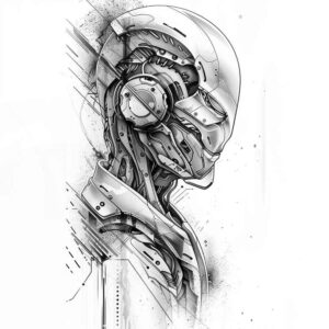 biomechanical-lifestyle-tattoo – tattoo design ideas free ai generated – realism-natural-blush – for-triceps – Gallery: biomechanics-inkby-ai