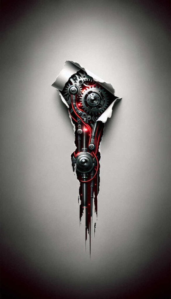 biomechanical-lifestyle-tattoo – tattoo design ideas free ai generated – realism-photo-realistic – for-lower-chest – Gallery: biomechanics-inkby-ai
